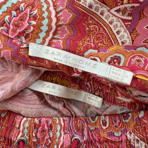 ZARA pajamas lounge set sleepwear paisley print Mediterranean size small - Picture 8 of 8